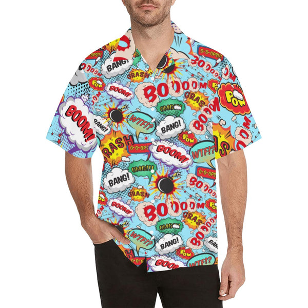 Cartoon Words Hawaiian Shirt Men's