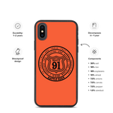 R91 Badge Speckled iPhone case