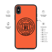 R91 Badge Speckled iPhone case