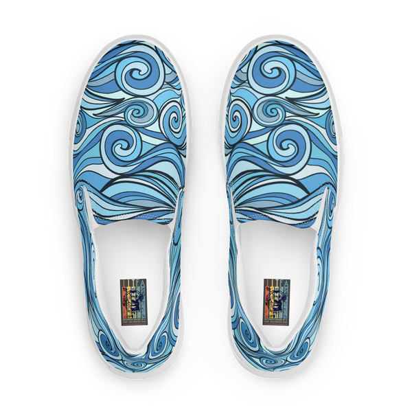 Women’s slip-on canvas shoes - Blue Waves